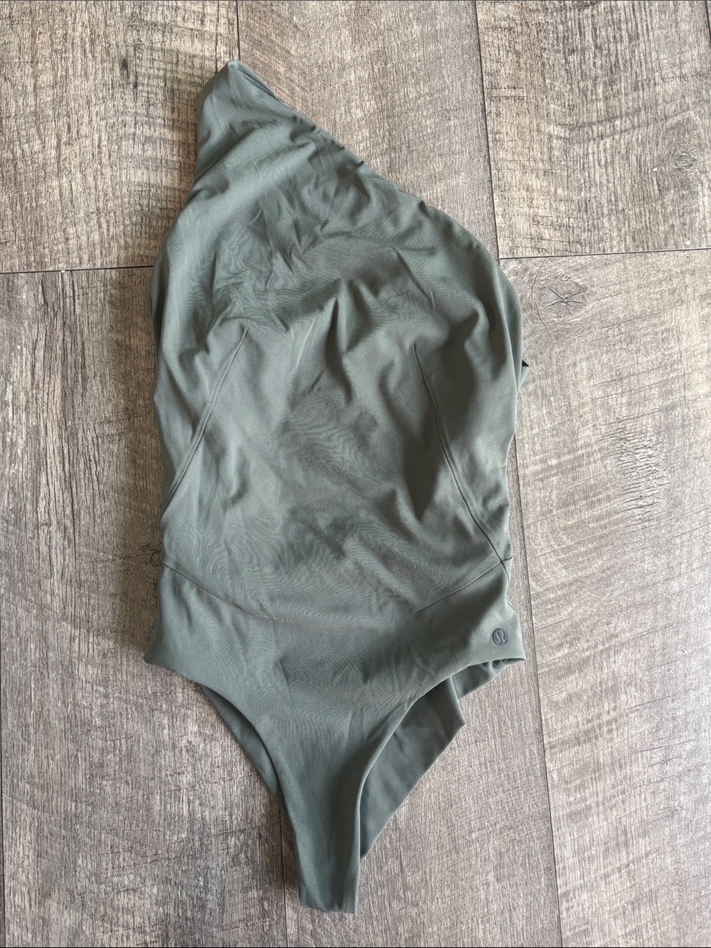 lululemon athletica Asymmetric One-Shoulder Bodysuit in Sage